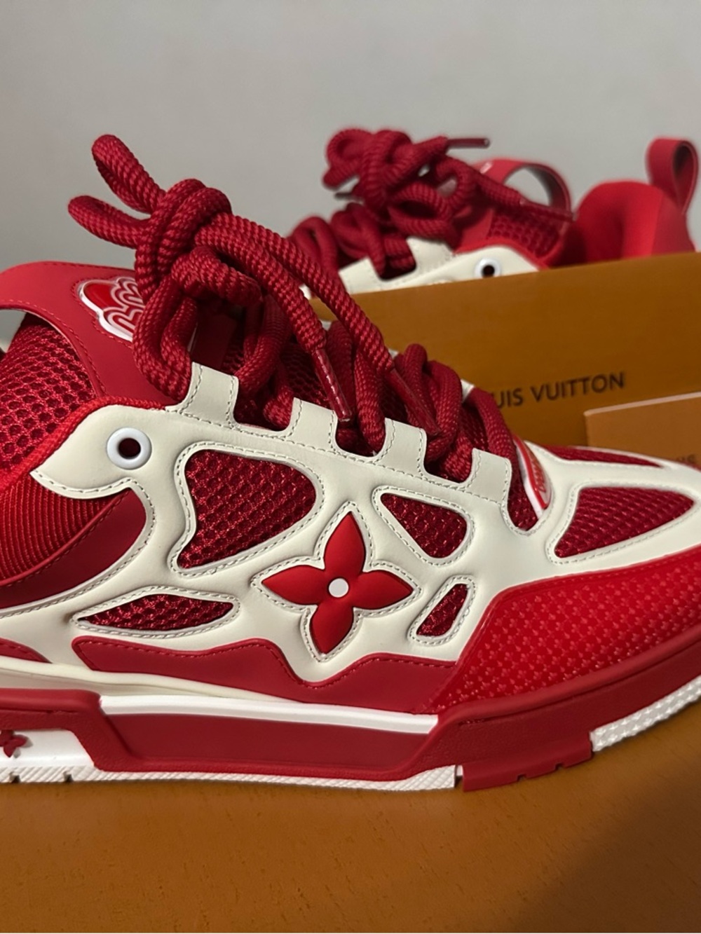Louis Vuitton Vibrant Red Sporty Sneaker Accent - Picture 2 of 10